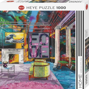 波浪裝飾畫的房間