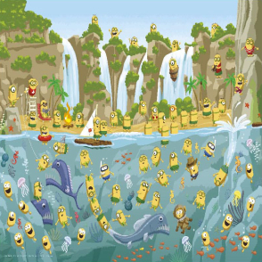 尋找小小兵! 原始時代的海灘派對