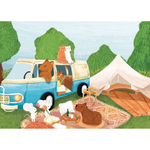 與朋友渡過愉快的露營時光 水豚君與好朋友