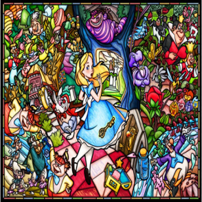 彩繪玻璃 愛麗絲夢遊仙境(塑膠)