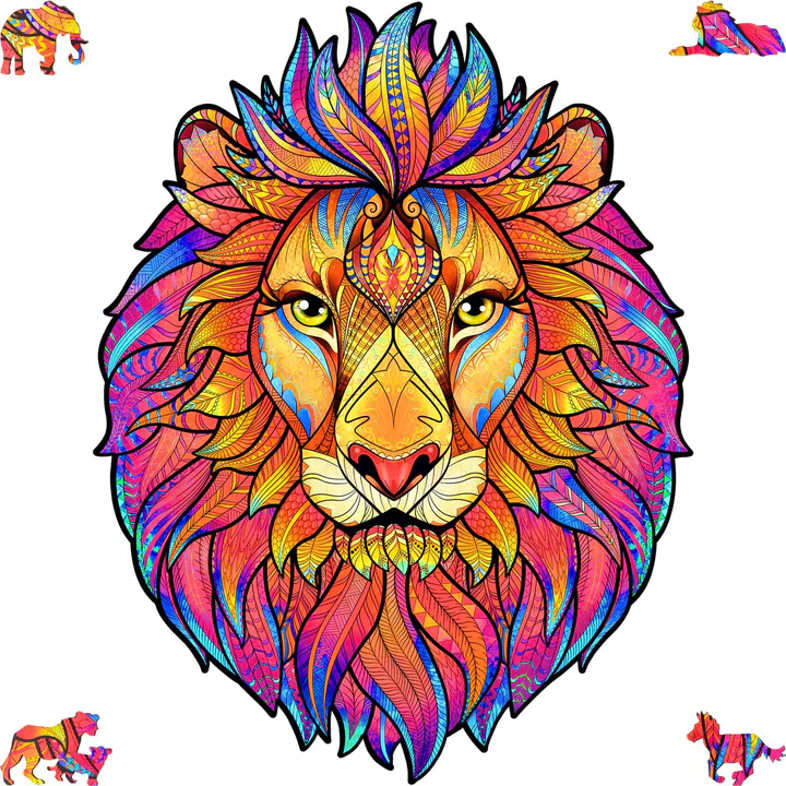 神秘的獅子 ROYAL SIZE(木拼)(造型拼圖)