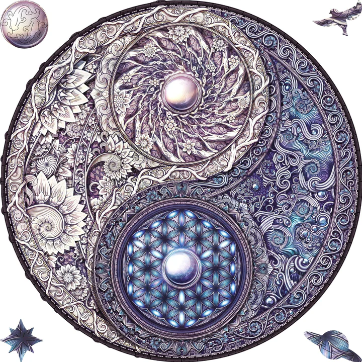 曼荼羅 陰陽 ROYAL SIZE(木拼)(造型拼圖)