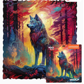 普普藝術 狼(木拼)(造型拼片)