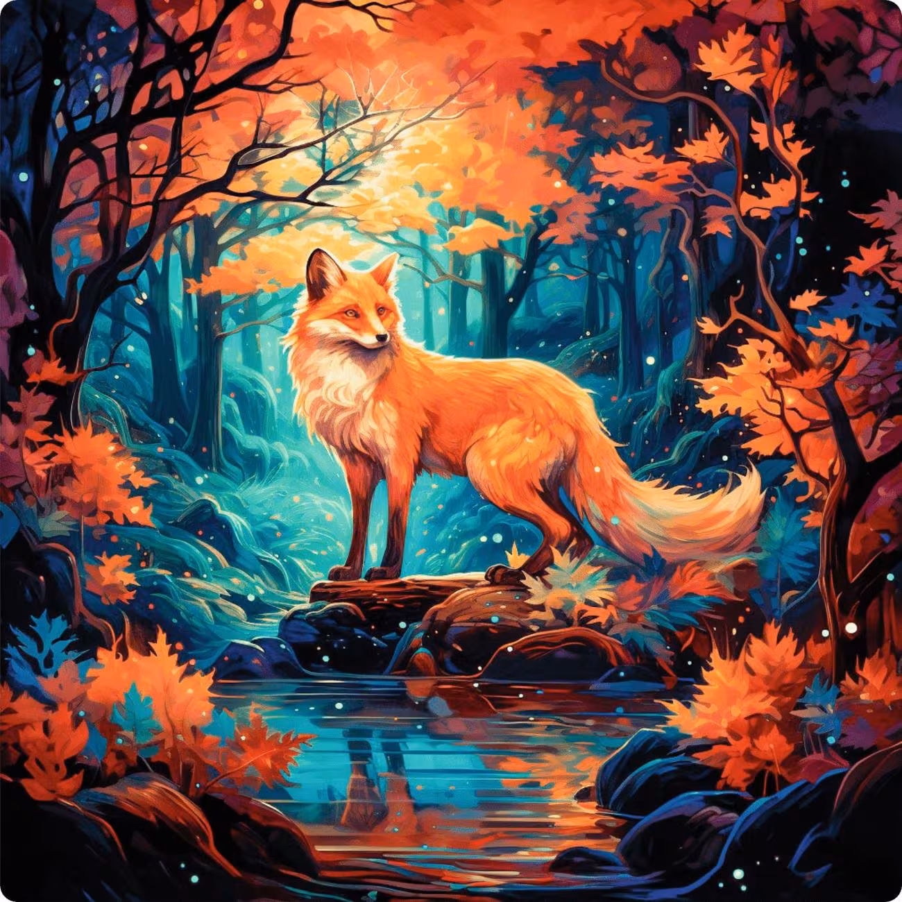 普普藝術 狐狸(木拼)(造型拼片)