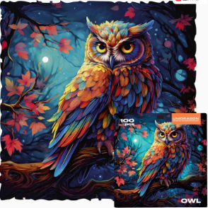 普普藝術 貓頭鷹(木拼)(造型拼片)