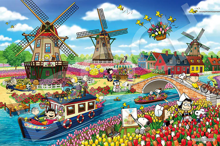 史努比 荷蘭鬱金香花田