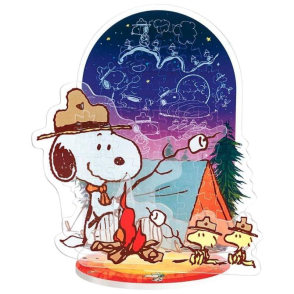 史努比 露營 水晶立牌(塑膠)