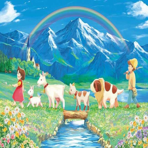 阿爾卑斯山的少女 散步