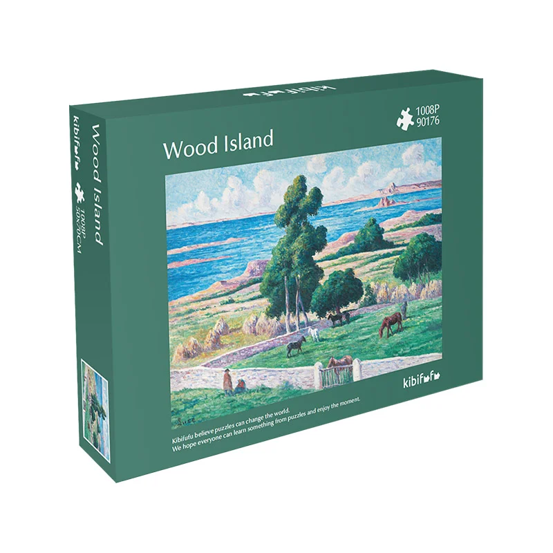 伍德島海邊風景油畫  馬