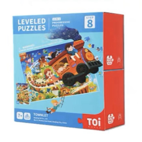 兒童拼圖8階-圖益的移動小鎮